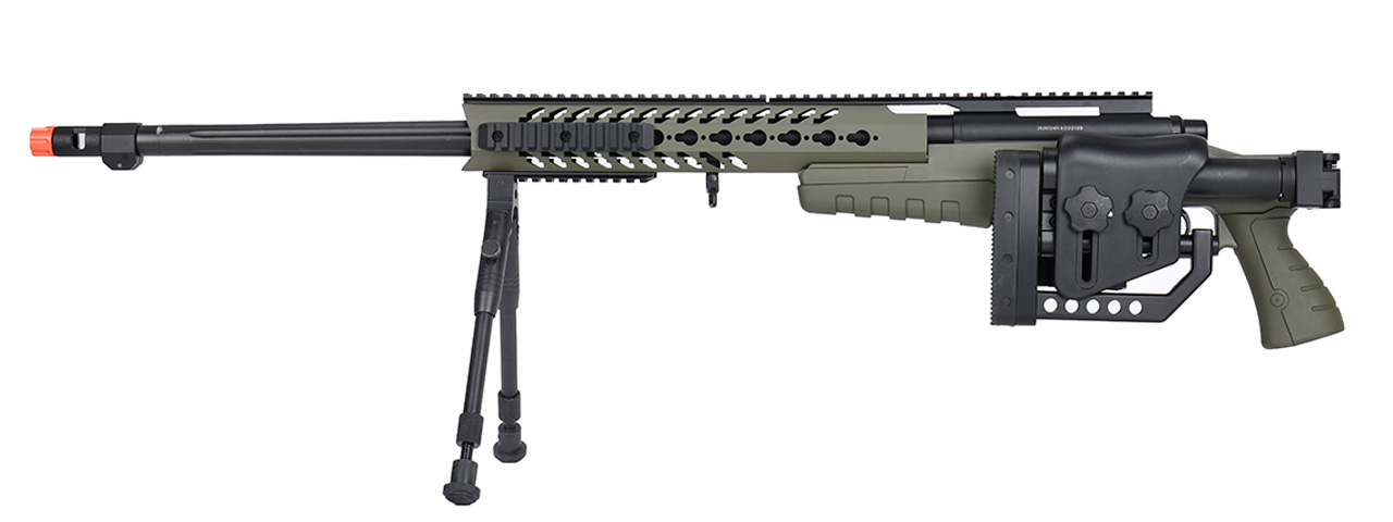 WellFire MB4418-2 Bolt Action Airsoft Sniper Rifle w/ Bipod (OD GREEN)