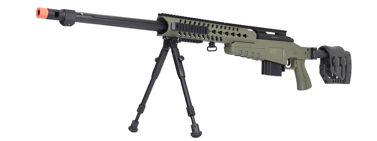 WellFire MB4418-2 Bolt Action Airsoft Sniper Rifle w/ Bipod (OD GREEN) - Click Image to Close