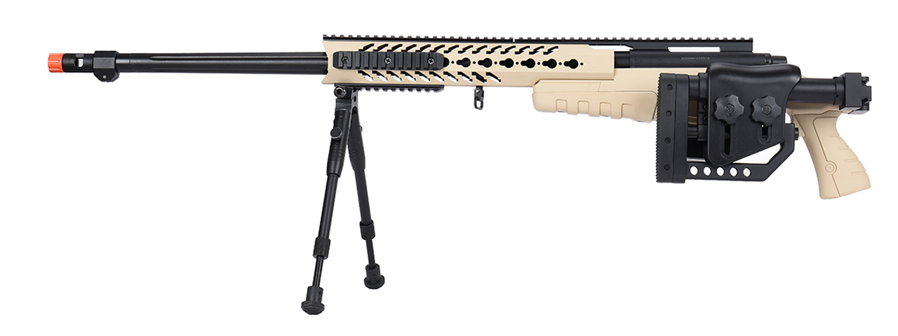 WellFire MB4418-2 Bolt Action Airsoft Sniper Rifle w/ Bipod (TAN) - Click Image to Close