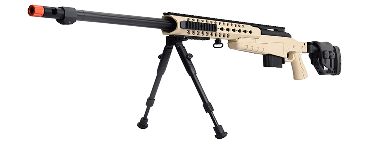 WellFire MB4418-2 Bolt Action Airsoft Sniper Rifle w/ Bipod (TAN)