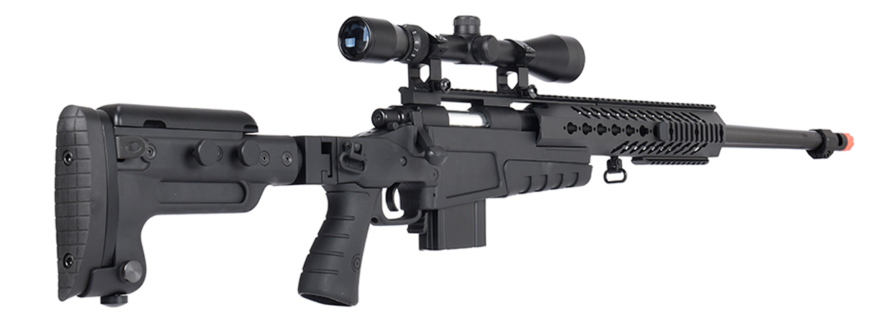 WellFire MB4418-3 Bolt Action Airsoft Sniper Rifle w/ Scope (BLACK) - Click Image to Close