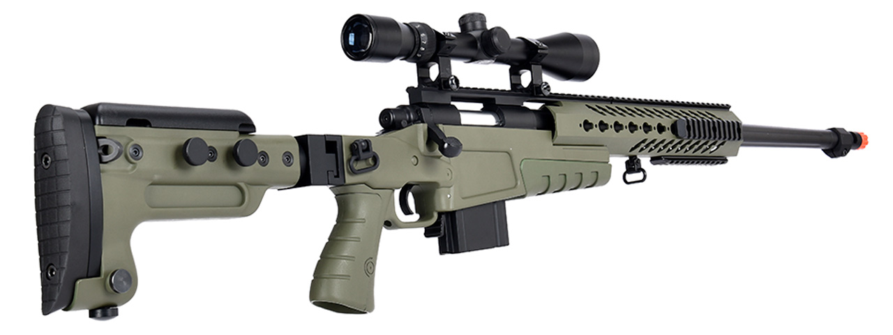 WellFire MB4418-3 Bolt Action Airsoft Sniper Rifle w/ Scope (OD GREEN)
