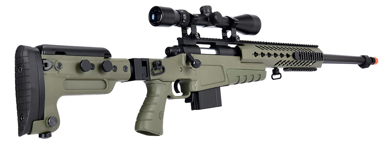 WellFire MB4418-3 Bolt Action Airsoft Sniper Rifle w/ Scope (OD GREEN) - Click Image to Close