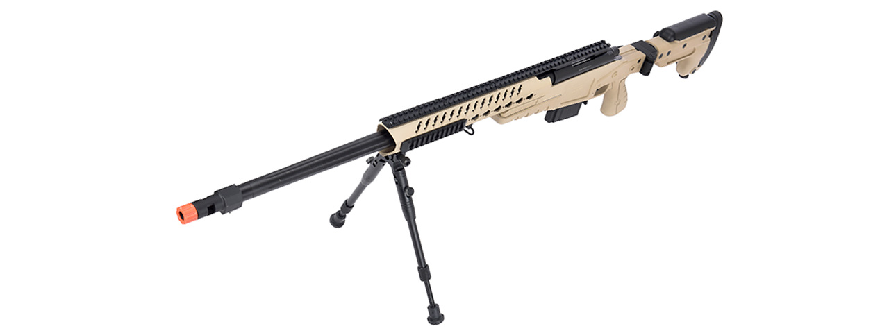 WellFire MB4418-3 Bolt Action Airsoft Sniper Rifle w/ Bipod (TAN)