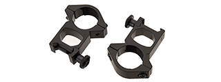 Metal 1" (25mm) Weaver/Picatinny Scope Mount Rings (BLACK)