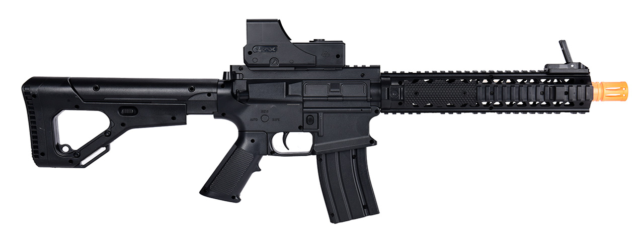 UK ARMS P2214 QUAD RIS M4 SPRING RIFLE W/ ADJUSTABLE STOCK (BLACK) - Click Image to Close