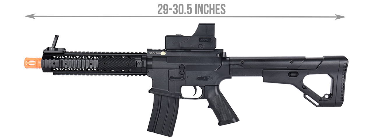 UK ARMS P2214 QUAD RIS M4 SPRING RIFLE W/ ADJUSTABLE STOCK (BLACK)