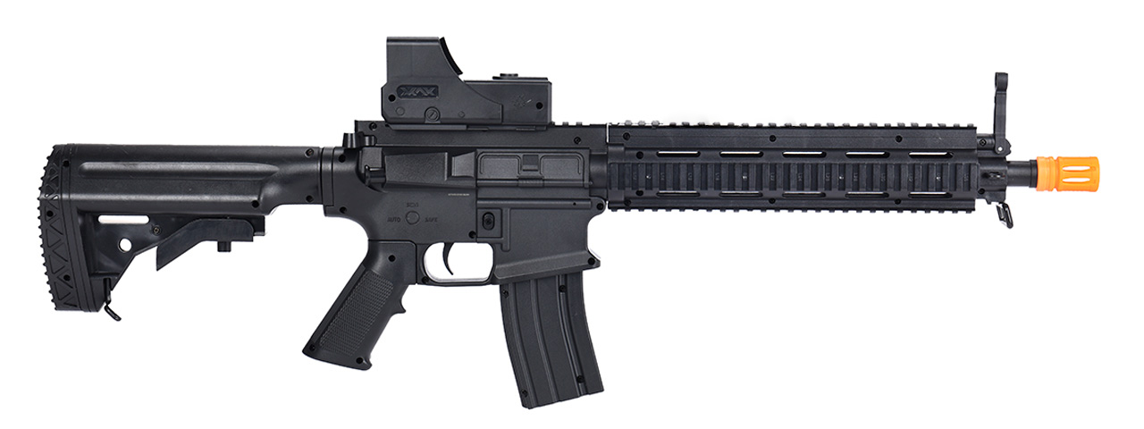 UK ARMS P2219 10.5" RIS SPRING M4 RIFLE W/ MOCK DOT SIGHT (BLACK) - Click Image to Close