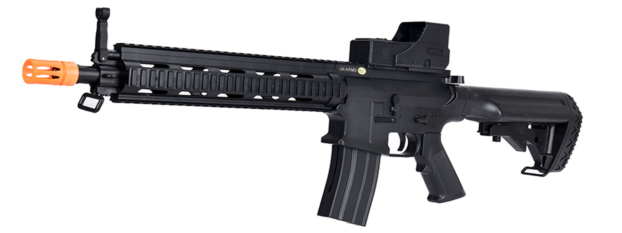UK ARMS P2219 10.5" RIS SPRING M4 RIFLE W/ MOCK DOT SIGHT (BLACK) - Click Image to Close