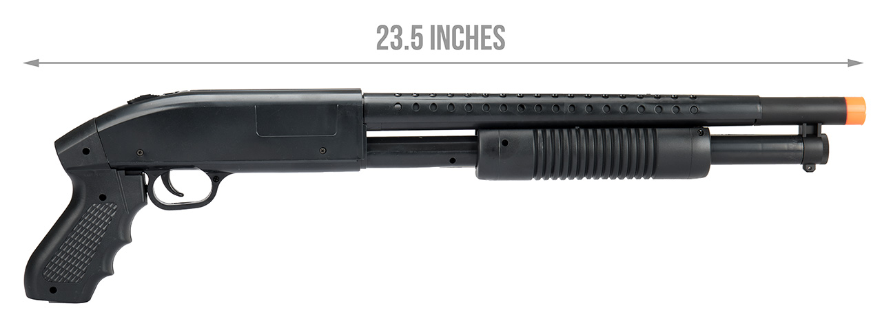 UK Arms P388 Pump Action Airsoft Spring Shotgun (Color: Black) - Click Image to Close