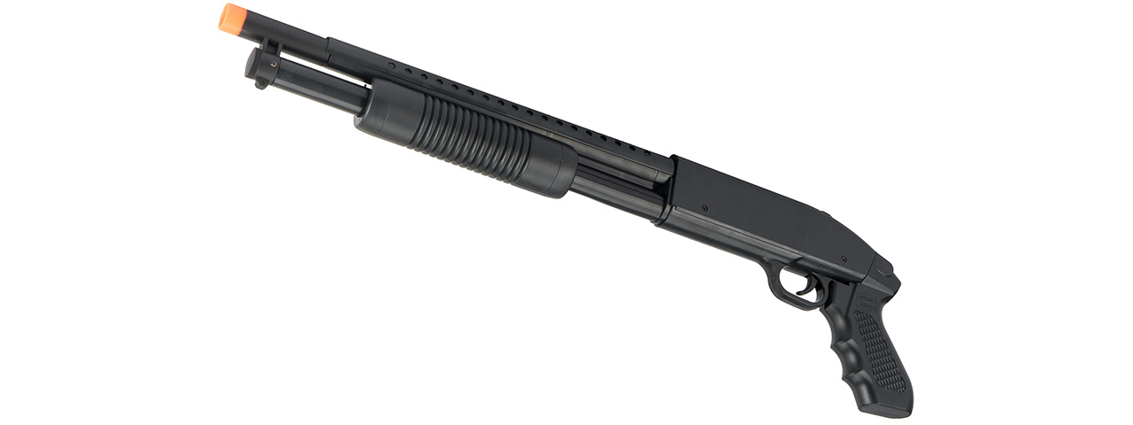 UK Arms P388 Pump Action Airsoft Spring Shotgun (Color: Black) - Click Image to Close