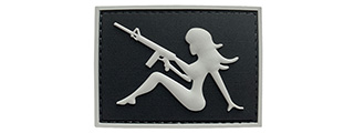 G-Force Mudflap Girl w/ Rifle PVC (Right) Patch (BLACK/GRAY)