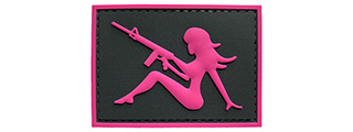 G-Force Mudflap Girl w/ Rifle PVC (Right) Patch (BLACK/PINK)
