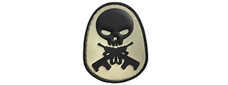 G-Force Skull and Rifle Bones PVC Morale Patch (BLACK)