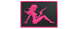 G-Force Mudflap Girl w/ Pistol PVC (Left) Patch (BLACK/PINK)