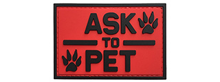 G-Force "Ask To Pet" PVC Morale Patch (RED)
