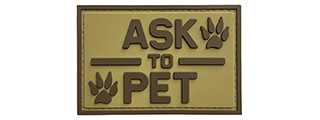 G-Force "Ask To Pet" PVC Morale Patch (TAN)