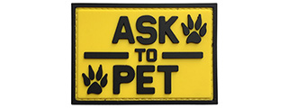 G-Force "Ask To Pet" PVC Morale Patch (YELLOW)