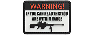 G-Force Warning If You Can Read This You're Within Range PVC Morale Patch (WHITE)