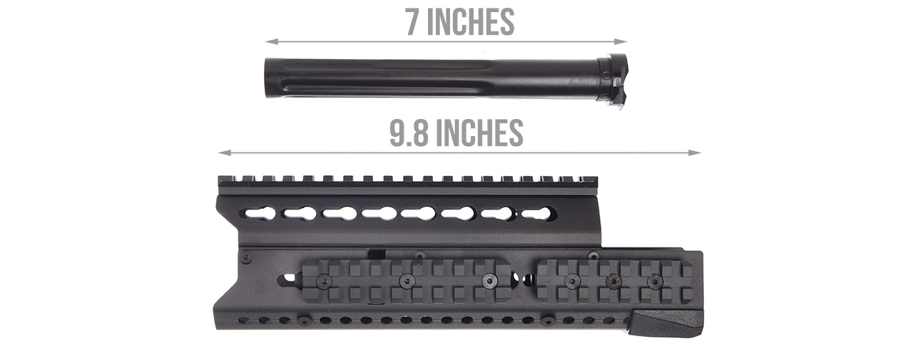 LCT Airsoft 9.5 Inch AK KeyMod Handguard Rail (BLACK) - Click Image to Close