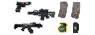 G-Force 7 Pack of Assorted Rifle, Pistol and Grenade Stickers (VARIOUS)