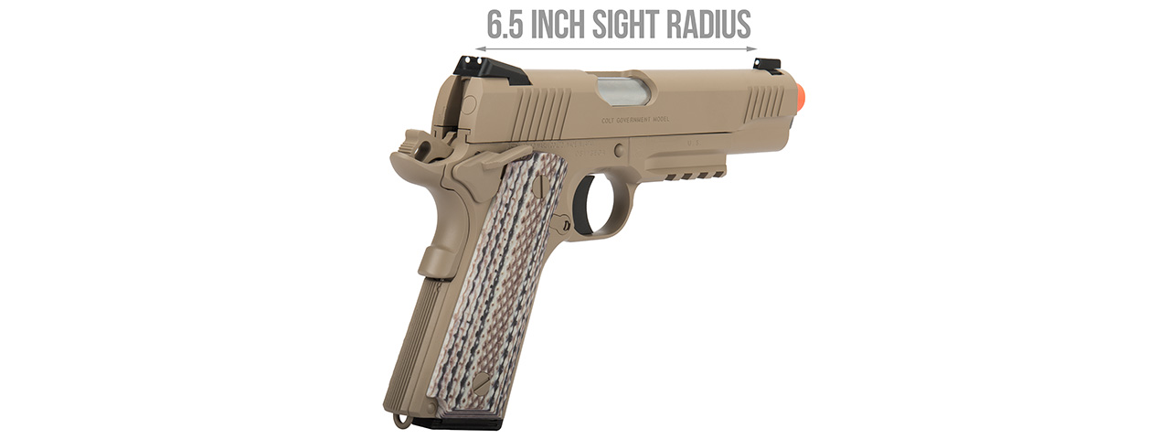 Tokyo Marui M45 "Desert Sand" Gas Blowback Airsoft Pistol (TAN) - Click Image to Close