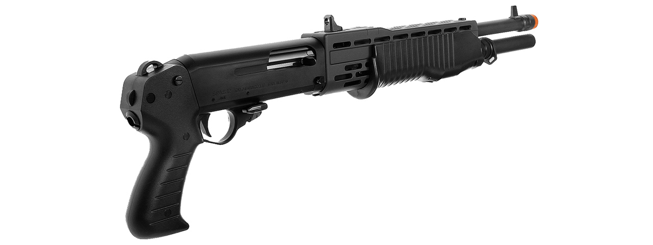 Tokyo Marui SPAS 12 Pump Action Airsoft Shotgun (BLACK) - Click Image to Close