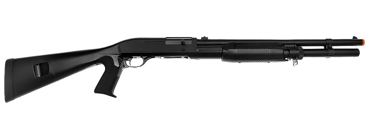 Tokyo Marui Super 90 Full Size Pump Action Airsoft Shotgun (BLACK) - Click Image to Close