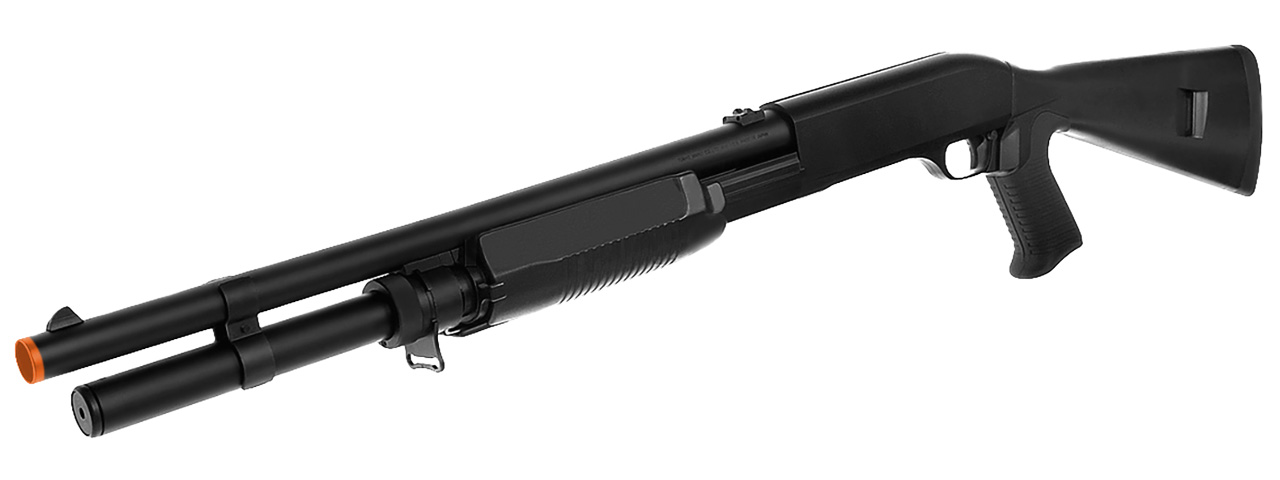 Tokyo Marui Super 90 Full Size Pump Action Airsoft Shotgun (BLACK) - Click Image to Close
