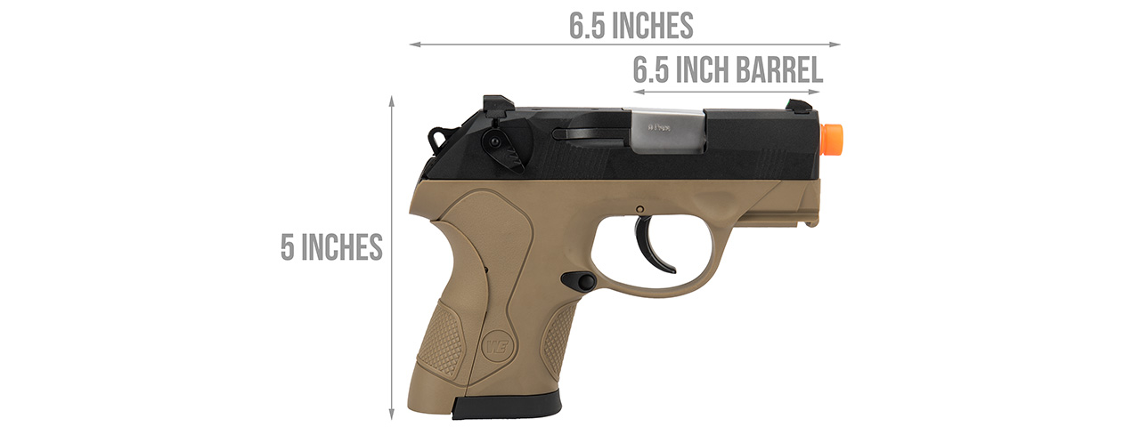 WE Tech Bulldog Compact Full Metal Gas Blowback Airsoft Pistol (TAN) - Click Image to Close