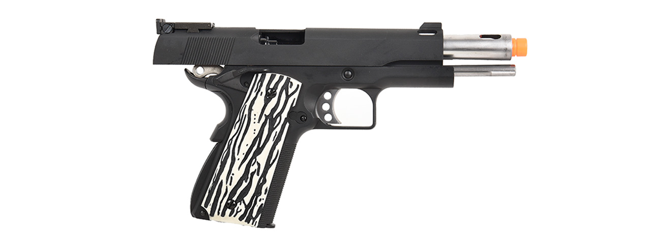 WE Tech Original 1911 Version C Full Metal GBB Airsoft Pistol w/ Imitation Ivory Grips (BLACK) - Click Image to Close