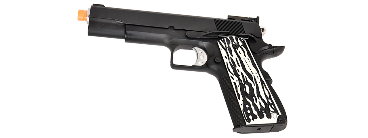 WE Tech Original 1911 Version C Full Metal GBB Airsoft Pistol w/ Imitation Ivory Grips (BLACK) - Click Image to Close