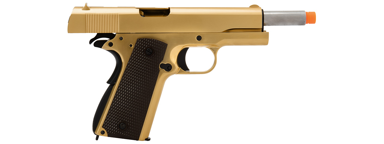 WE Tech 1911 A1 Gold Plated Airsoft Gas Blowback Pistol (GOLD )