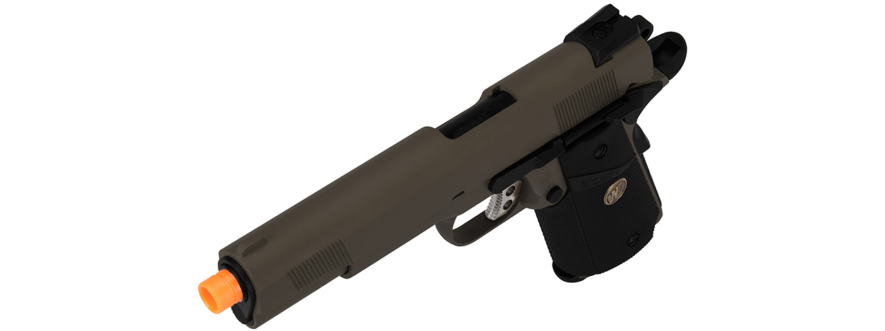 WE Tech 1911 Full Metal MEU Airsoft Gas Blowback Pistol (OD) - Click Image to Close