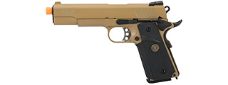 WE Tech 1911 Full Metal MEU Airsoft Gas Blowback Pistol (TAN)