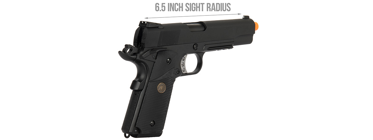 WE Tech 1911 Full Metal MEU Airsoft Gas Blowback Pistol (BLACK) - Click Image to Close