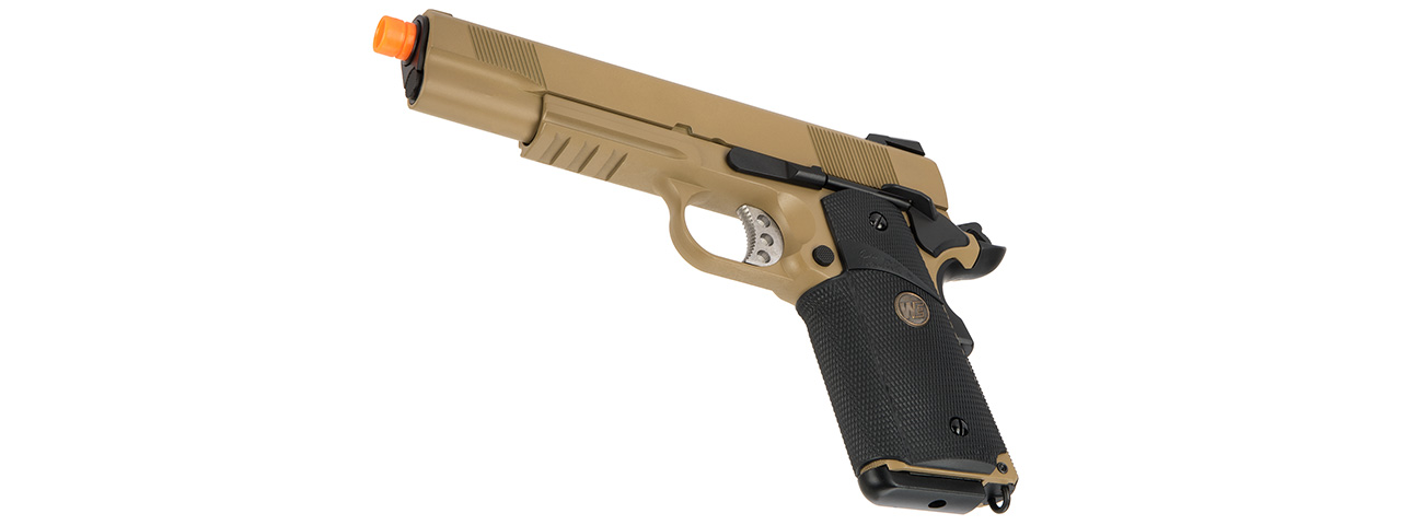 WE Tech 1911 Full Metal MEU Airsoft Gas Blowback Pistol (TAN)