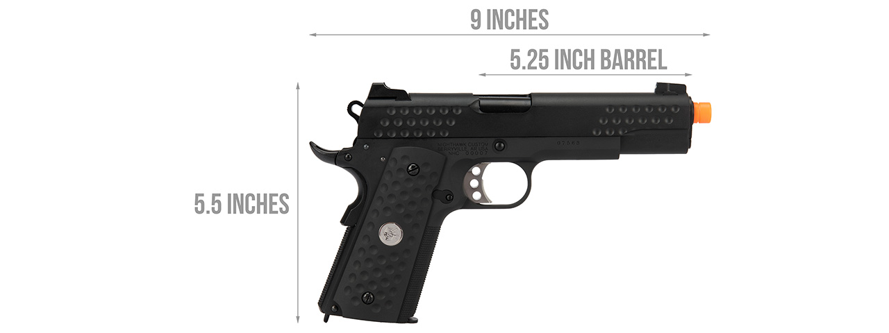 WE Tech Full Metal Knighthawk 1911 Gas Blowback Airsoft Pistol (BLACK) - Click Image to Close