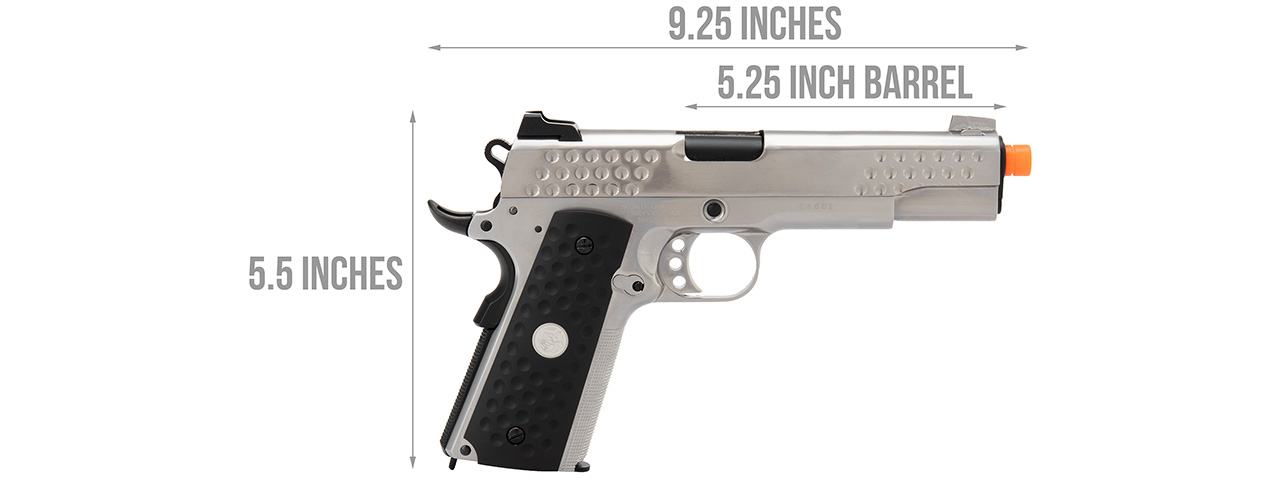 WE Tech Full Metal Knighthawk 1911 Gas Blowback Airsoft Pistol (SILVER) - Click Image to Close