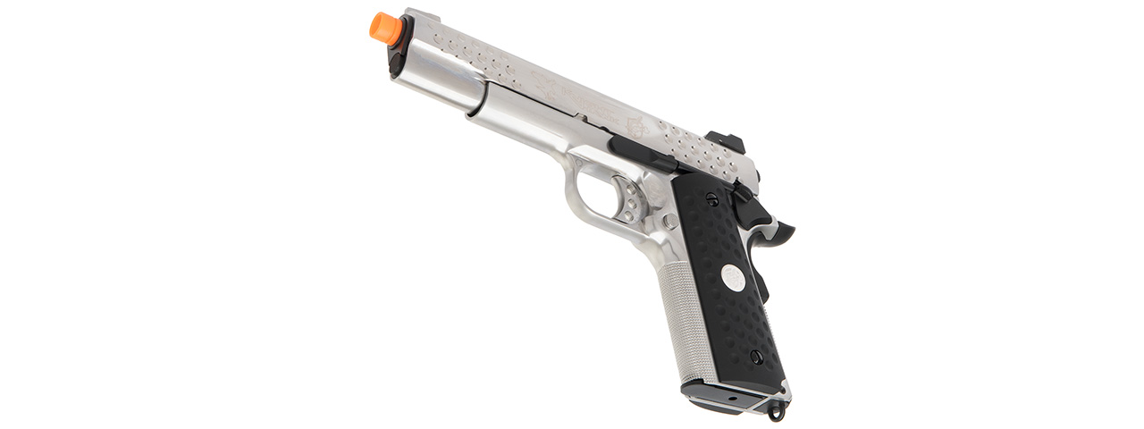 WE Tech Full Metal Knighthawk 1911 Gas Blowback Airsoft Pistol (SILVER) - Click Image to Close