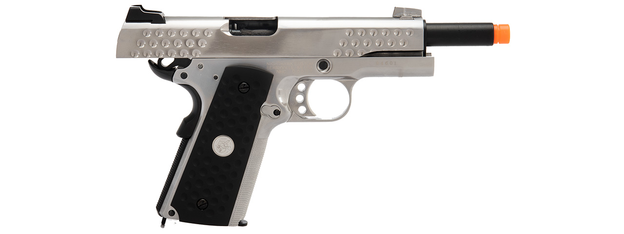 WE Tech Full Metal Knighthawk 1911 Gas Blowback Airsoft Pistol (SILVER) - Click Image to Close