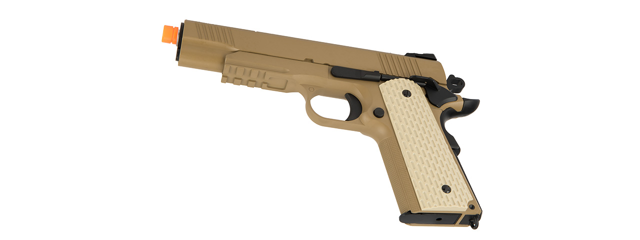 WE Tech Kimber Style 1911 Gas Blowback Airsoft Pistol (TAN)