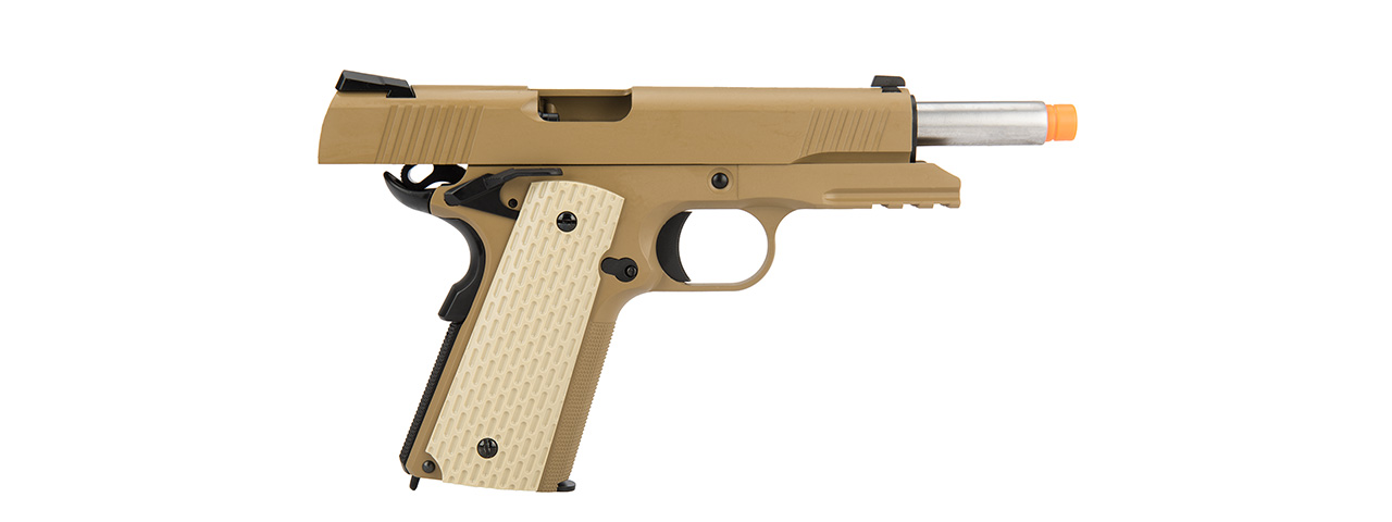 WE Tech Kimber Style 1911 Gas Blowback Airsoft Pistol (TAN)