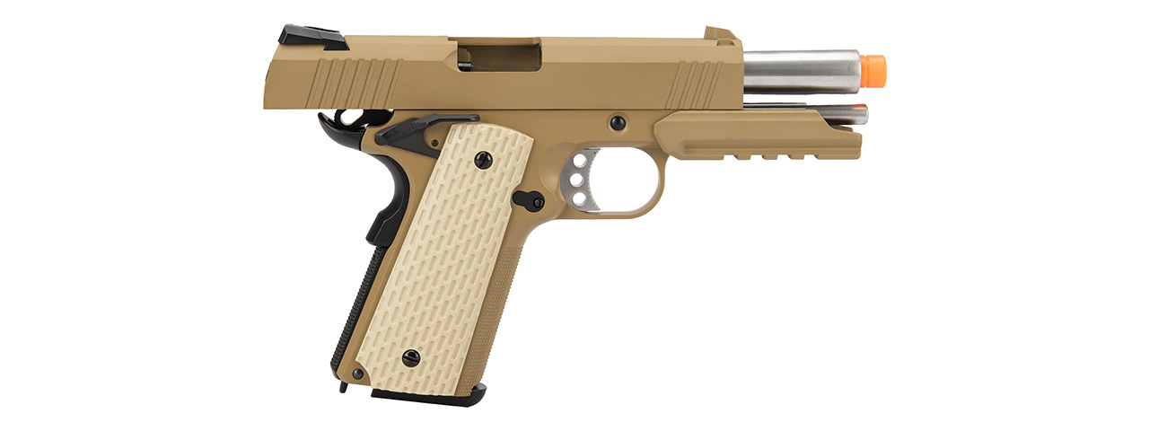 WE Tech Kimber Style 1911 Gas Blowback Airsoft Pistol (TAN)