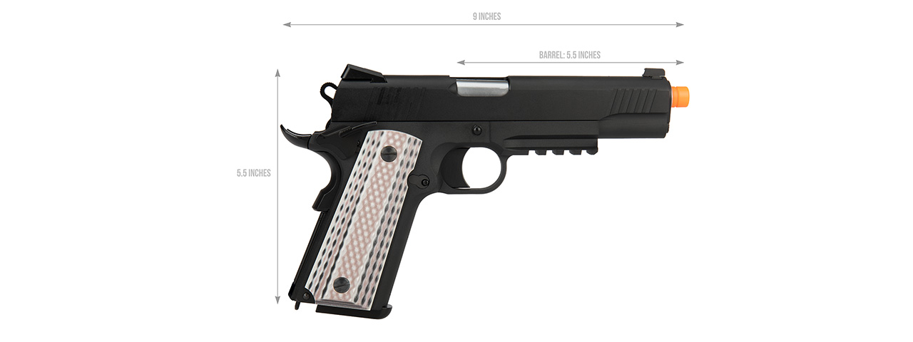 WE Tech Full Metal 1911 M45A1 Gas Blowback Airsoft Pistol (BLACK) - Click Image to Close