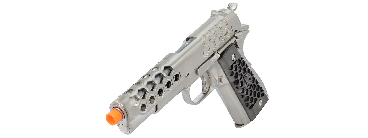 WE Tech 1911 Hex Cut Gen. 2 Gas Blowback Airsoft Pistol (SILVER)