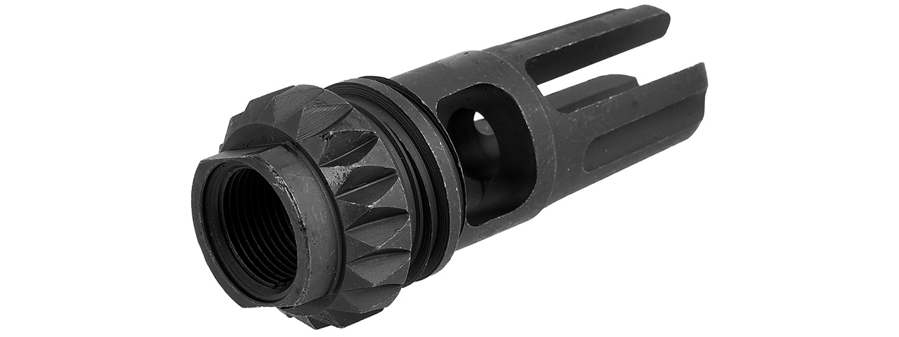 WE Tech MSK Three Prong Airsoft Metal Flash Hider (BLACK)