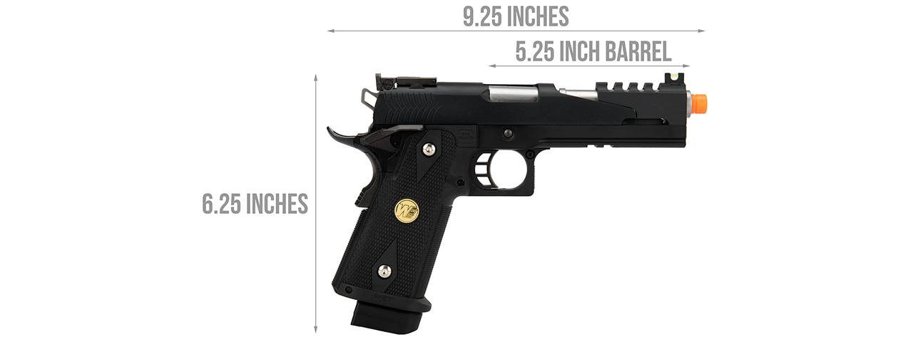 WE Tech Hi Capa 5.1 "Dragon" M1911 Gas Blowback Airsoft Pistol (BLACK) - Click Image to Close