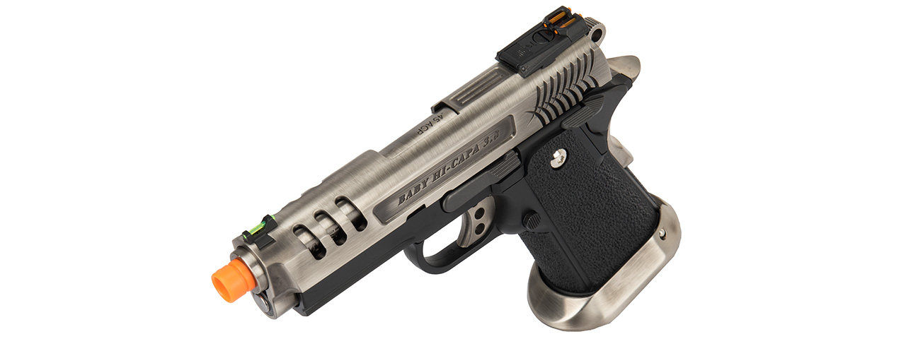 WE Tech 3.8 Hi-Capa Deinonychus Gas Blowback Airsoft Pistol (SILVER) - Click Image to Close