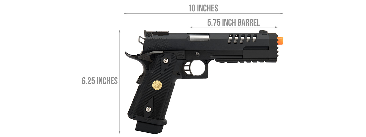 WE Tech 1911 Hi-Capa Custom "Hyper Strike" Gas Blowback Airsoft Pistol (BLACK)